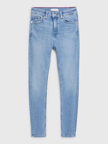 Lány Tommy Hilfiger Skinny Farmer Nadrág Kék Sötétkék | HU 1812DFM